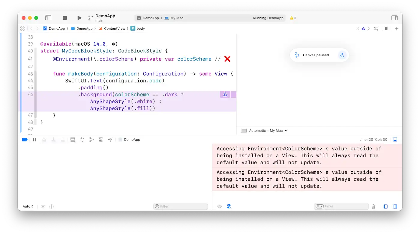 custom-style-environment-value-runtime-issue